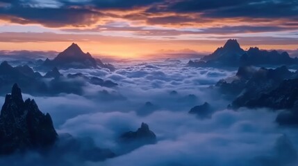 Obraz premium Majestic Mountain Range at Dusk