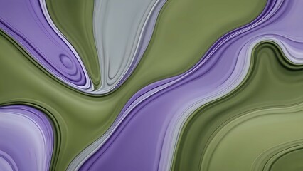 Fototapeta premium Contemporary liquid background in olive green and lavender gray, artistic movement with subtle modern depth