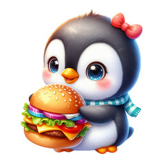 A 3D cheeseburger with beef, cheese, tomato, and lettuce is a fast food sandwich on a sesame bun