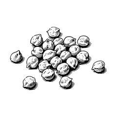 Pile of Chickpeas Hand-Drawn Illustration