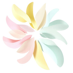 Fototapeta premium Colorful Paper Petals Arranged in a Circular Design for Creative Crafts and Decoration on transparent background