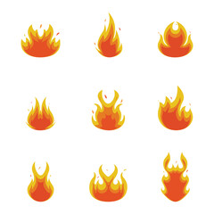 Fire Icon Set Vector Design.