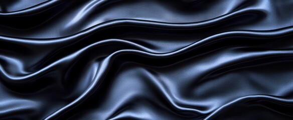 Fototapeta premium Dark, luxurious fabric with elegant, flowing folds and smooth texture. Rich, deep color creates a sophisticated mood