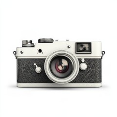 Digital Camera Icon with Lens on a Crisp White Background