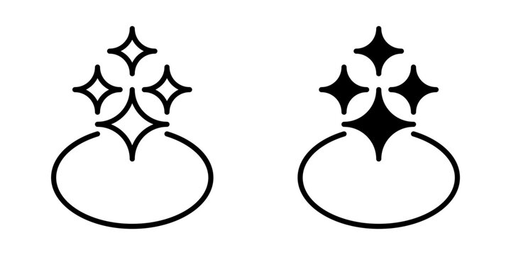 clean surface set icon, line design Symbol isolated white background. vector illustration. color editable.