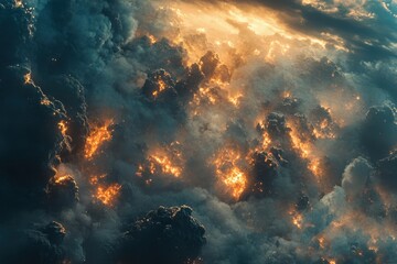 Obraz premium Doomed Horizon: A Dark and Dystopian Sky Signaling the End of Civilisation