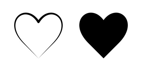 Heart set icon, line design Symbol isolated white background. vector illustration. color editable.