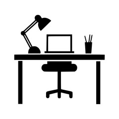 Minimalist Workspace with Ergonomic Chair and Laptop