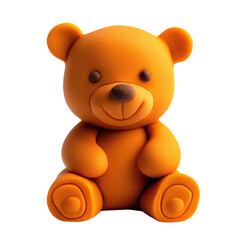 Obraz premium Adorable Orange Bear Figurine Perfect for Children’s Rooms and Gifts on transparent background
