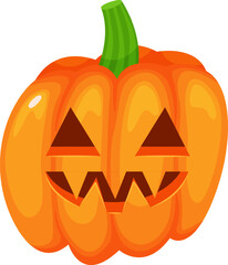 Carved Halloween pumpkin featuring triangular eyes and a wide, toothy smile, embodying the spirit of autumn festivities and the excitement of the spooky season