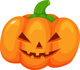 Jack o lantern featuring spooky triangular eyes and a toothy grin captures the Halloween spirit, creating a lively and eerie atmosphere perfect for autumn celebrations