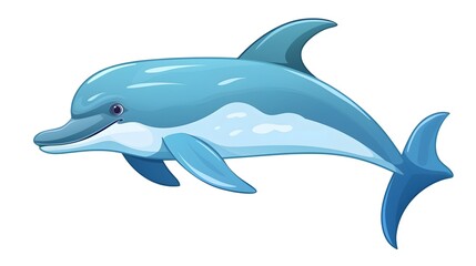Fototapeta premium Professional Creative Dolphin Icon Cartoon Vector Illustration in EA2-DA-AF-D2DFC Style
