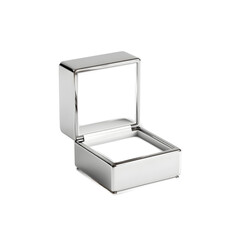 Modern Minimalist Silver Ring Box Elegant Jewelry Packaging