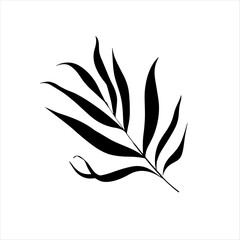 Clean Botanical Emblem. Crisp black leaf illustration with minimalist elegance, ideal as a nature emblem, logo element, or tattoo design.