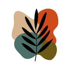 Artistic Leaf with Organic Blobs. Perfect for abstract nature-inspired compositions, posters, or digital art.