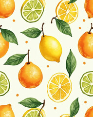 Obraz premium Colorful Citrus Fruit Pattern