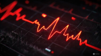 Fototapeta premium A stunning image of eCG, EKG Monitor Healthcare Background, Monitoring Data Showing Pulse Rate, Heartbeat Waves.