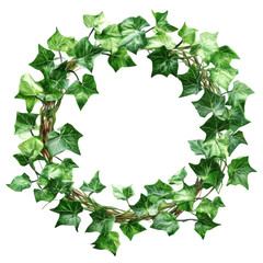 Naklejka premium Green ivy wreath, botanical isolated on transparent background