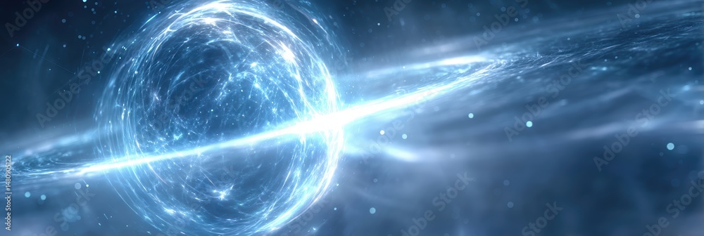 Poster Journey Into the Quantum Realm Showcasing Subatomic Particles and Their Interactions