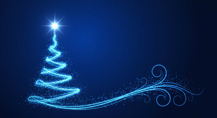 Christmas Tree Glowing Star Twirl Holiday Celebration Festive