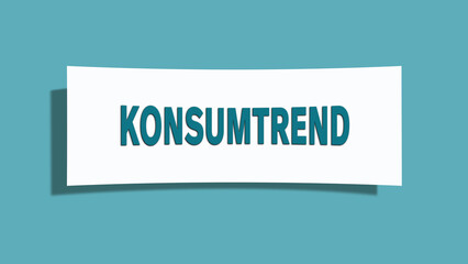 Konsumtrend (Consumer trend) - A card isolated on light green background.