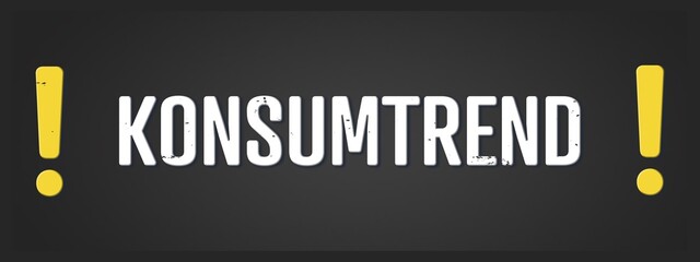 Konsumtrend (Consumer trend) - A blackboard illustration with white text.