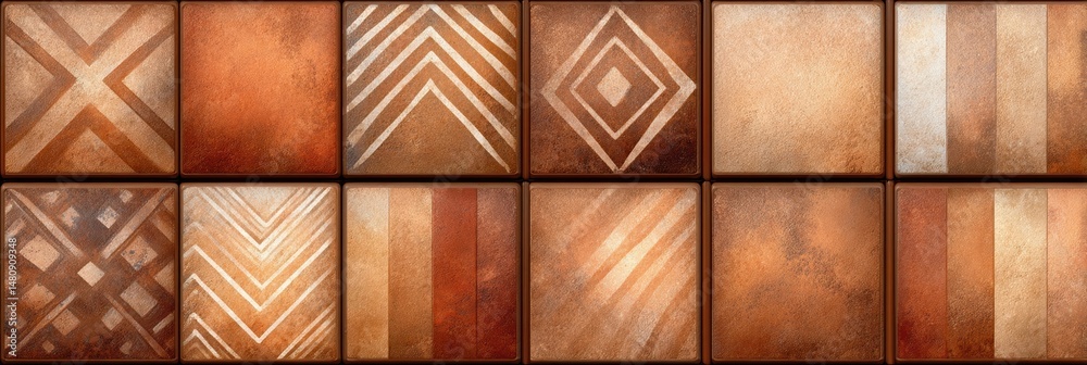 Aufkleber Exploring Ethnic Textures and Patterns in Minimal Photorealistic Design