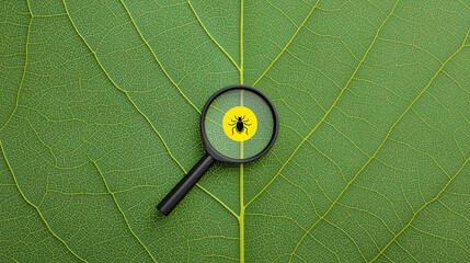 Interesting tick on a green leaf. Dangerous parasite and carrier of infection. Ixodes ricinus.