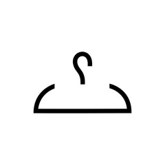 Simple black hanger icon representing clothing organization and storage solutions for homes or retail setups