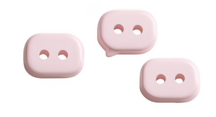 An icon of three dots in an array on the top left and right, a chat bubble with rounded corners, png, transparent