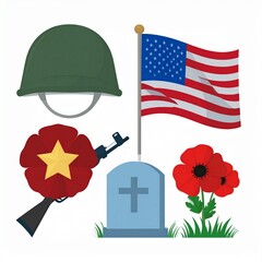 Flat Icon Set Memorial Tribute Pack