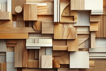 A close-up view of a diverse arrangement of wood and stone textures. showcasing various patterns and colors. ideal for interior design inspiration and material selection