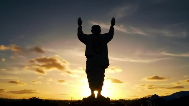 Statue of Unity: Captivating Sunrise View of the Monumental Landmark