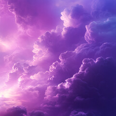 Bright blue skies with white clouds drift over the sea on a beautiful summer day