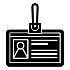 Obraz premium Hanging id badge identification silhouette vector illustration