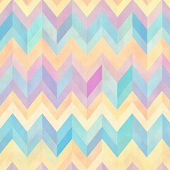 A vibrant. pastel-colored chevron pattern showcasing soft hues of pink. blue. and yellow. ideal for backgrounds in digital designs. textiles. and artistic projects