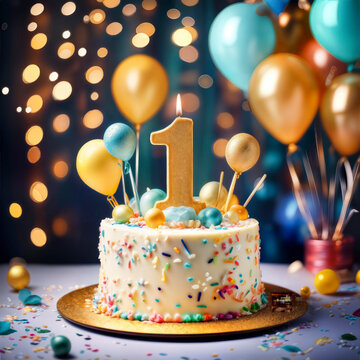pastel, cumplea&ntilde;os, 1 a&ntilde;o, un a&ntilde;o, buj&iacute;a, celebraciones, alimento, fiesta, postre, bombones, rosa, achocolatado
