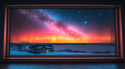 Night sky view from a window