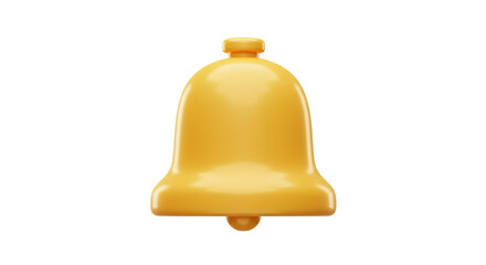Cute Yellow Bell Notification Icon 3D Render Alert Reminder Announcement