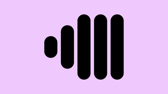 Iridescent vertical ribbons on a pink background animating the loading/waiting process. Waiting animation. Loading animation. Downloading animation. Fashion pause.