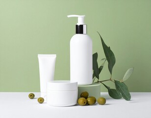 mockup/grren themed/cosmetics/sunscreen/cream