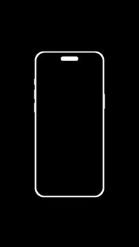Rotate Your Phone. Rotate Your Device from Vertical to Horizontal. Outline Icon Animation on Black Background motion graphic