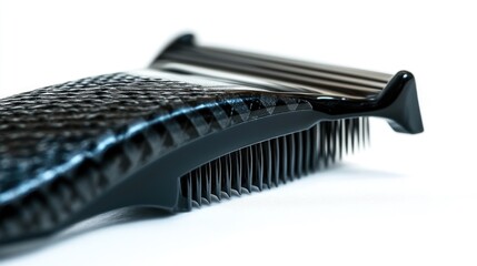 Sleek black hairbrush close up product shot detailed bristles modern design hair care tool