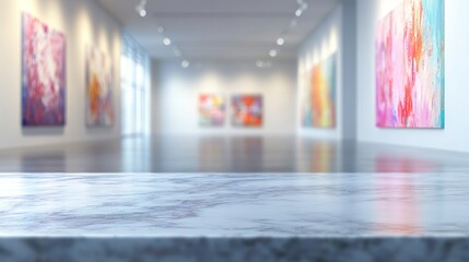 Clean marble surface abstract art gallery background