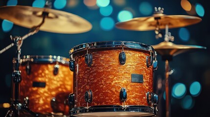 Fototapeta premium Drum set on stage