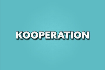 Kooperation (cooperation) - A turquoise banner illustration with white text.