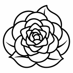 Rose flower vector art icon