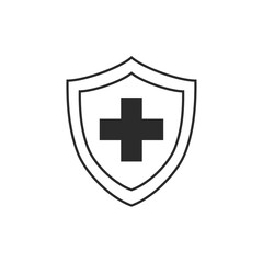 予防、予防医療、疾病予防、予防医学を表す盾