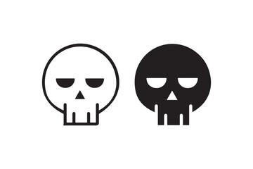 Skull face icons black and white vector Vector
