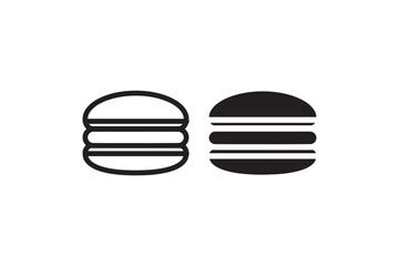 Macaron dessert icons black and white vector Vector